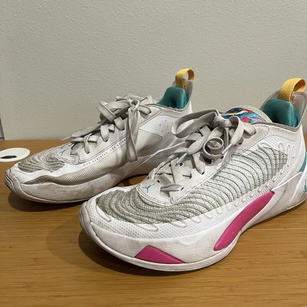 Jordan Luka 1 Imaginarium Miami Vice White Pink Green Basketball Shoes Size 9